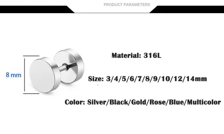 Midnight Stud Earrings (Pair)