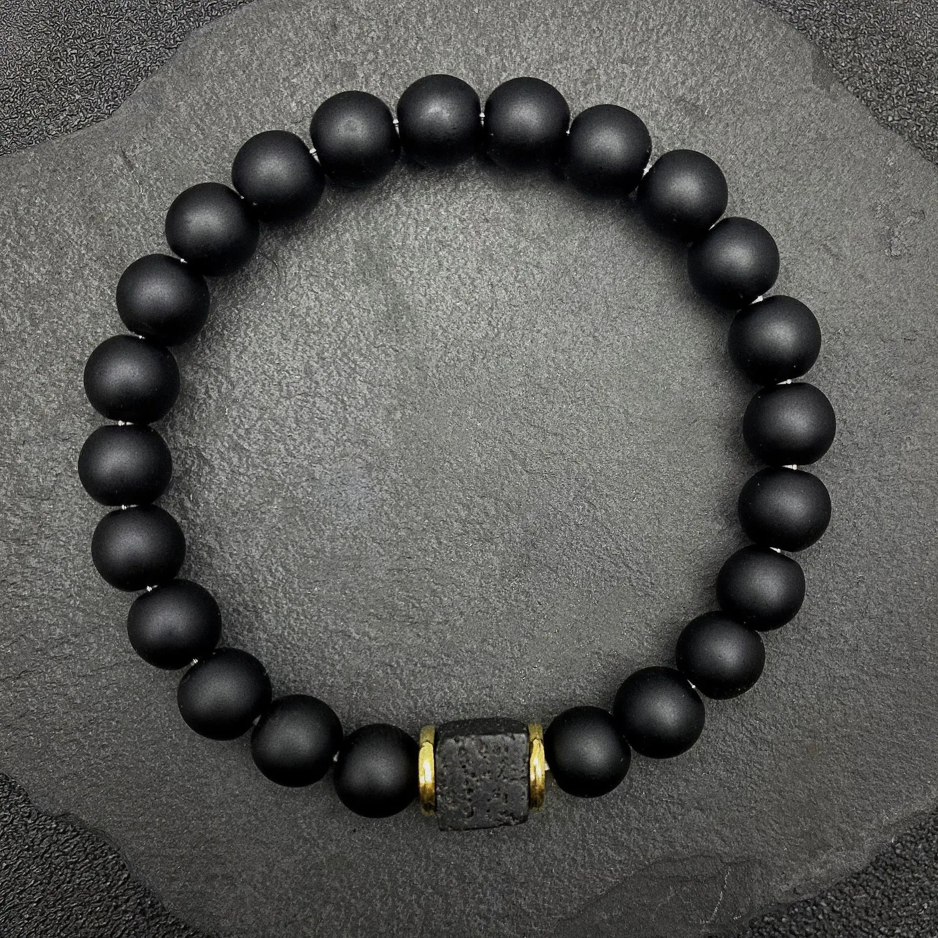 Volcanic Obsidian Bead Bracelet