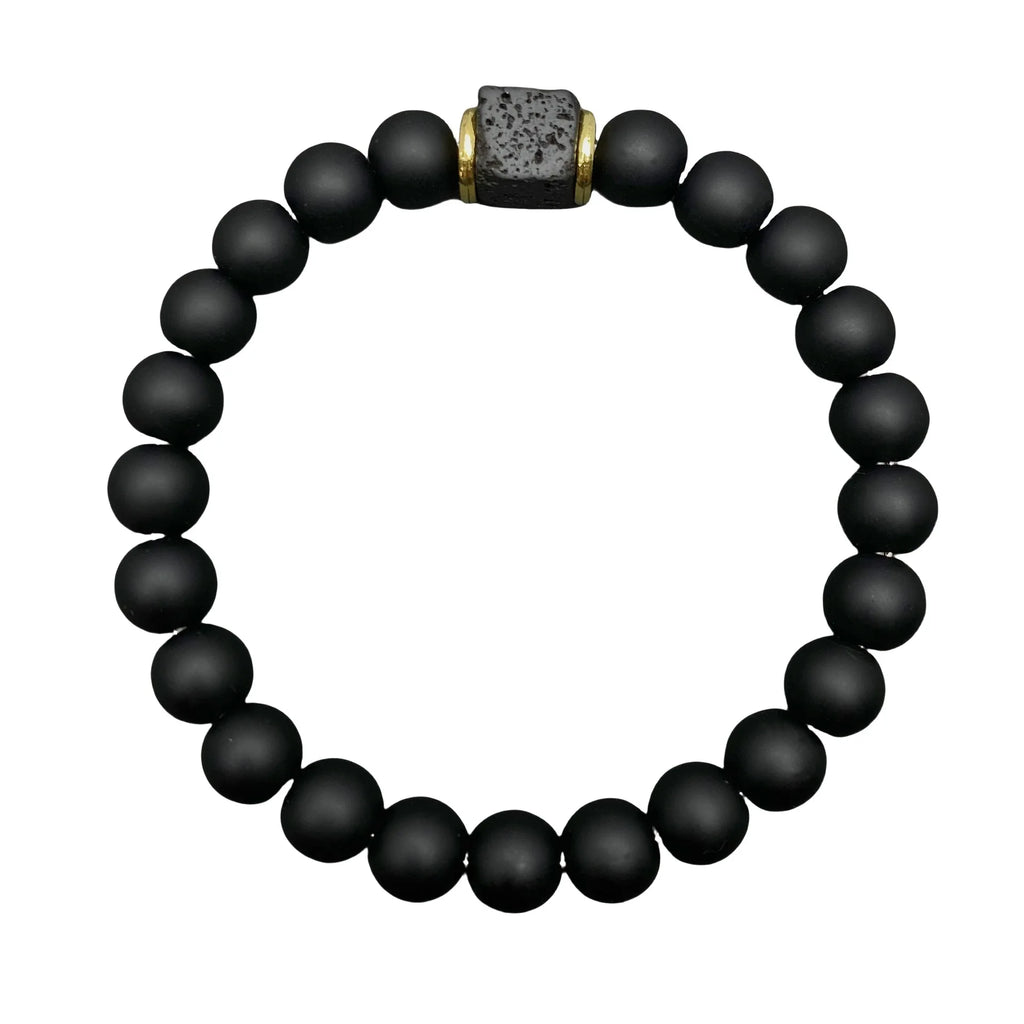 Volcanic Obsidian Bead Bracelet