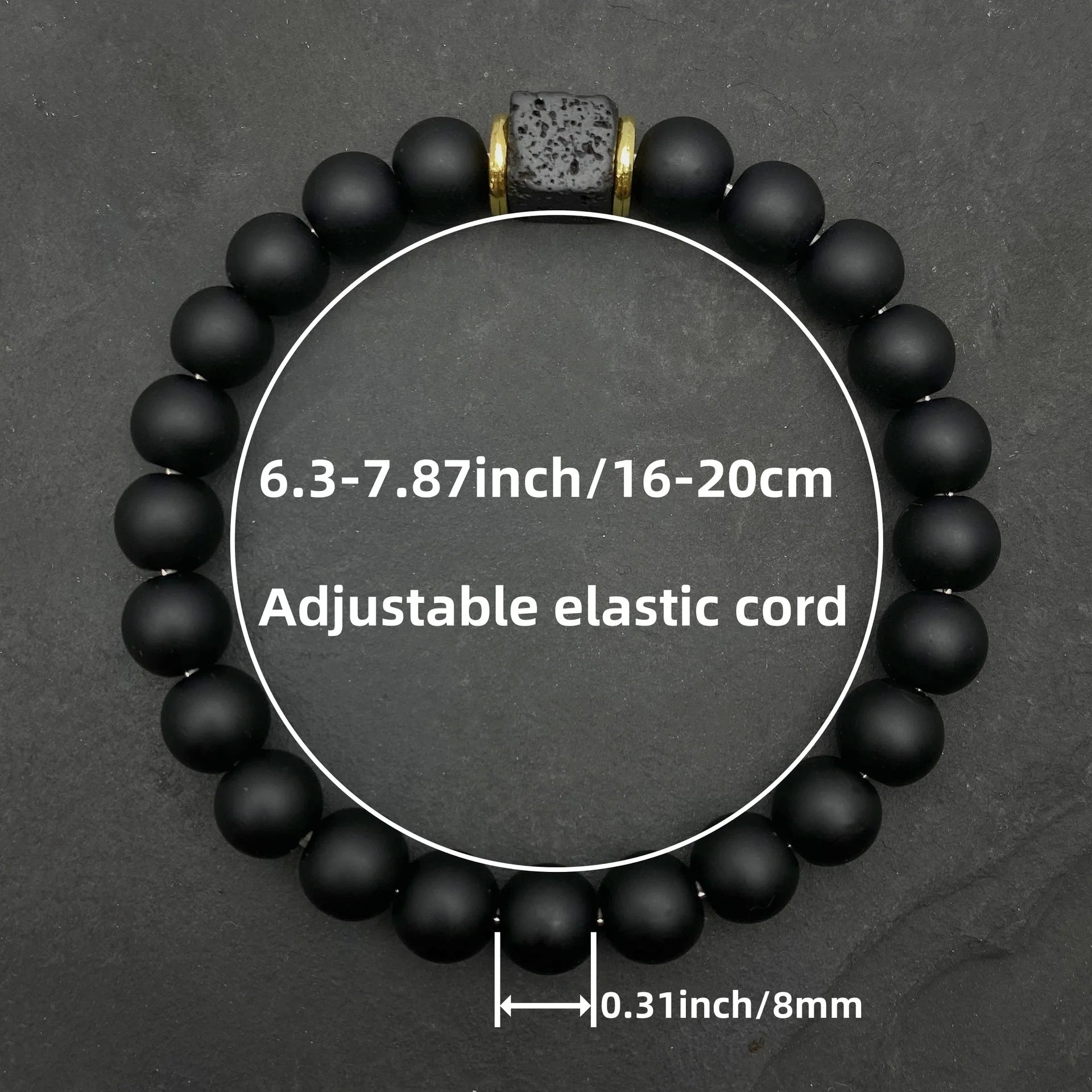 Volcanic Obsidian Bead Bracelet